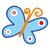Sticker Schmetterling bleu