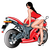Pinup mini skirt motorcycle decal