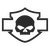 Harley Davidson logo silhouette skull decal