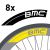 Kit de 8 Stickers Jantes BMC Bike 50 mm