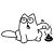 Sticker Simon's Cat Caca, autocollant chat