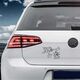 Sticker VW Golf Katze attrape Maus