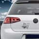 Sticker VW Golf Katze et Maus rigolent