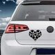 Sticker VW Golf Deko Herz mit Kugeln