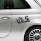 Sticker Fiat 500 Katzen Cartoon
