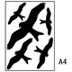 Vögel Schattenbild Fenster Aufkleber (A4 Format)
